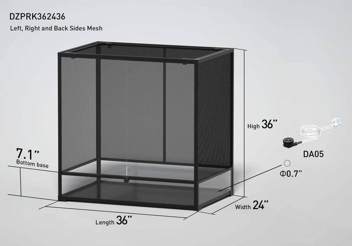 RTHabitat 36" x 24"x 36" Glass Reptile Terrarium with Sliding Door Custom Reptile Tank (customed reptile cage)