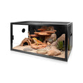 RTHabitat Large Aluminum Frame Reptile Enclosure – 50/85/120 Gallon Premium Habitat with Tempered Glass Doors & PVC Side Panels for Lizards, Snakes & Geckos