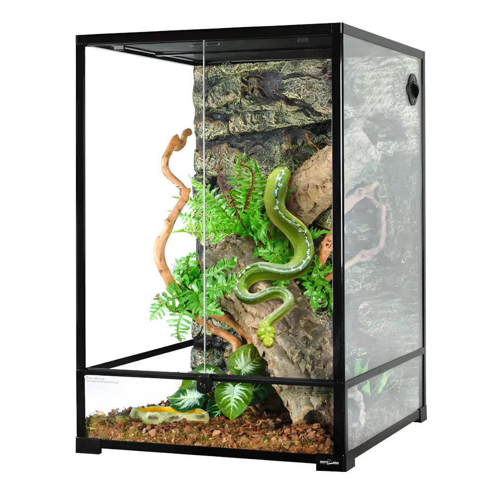 90 Gallon 24" x 24" x 36" Large Glass Tall Reptile Terrarium with Front Opening Door and Top Screen Ventilation