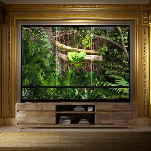 2026 New 135 Gallon 2 in 1  Large Vertical Reptile Terrarium 48" x 18" x 36" Rainforest Reptile Paludarium