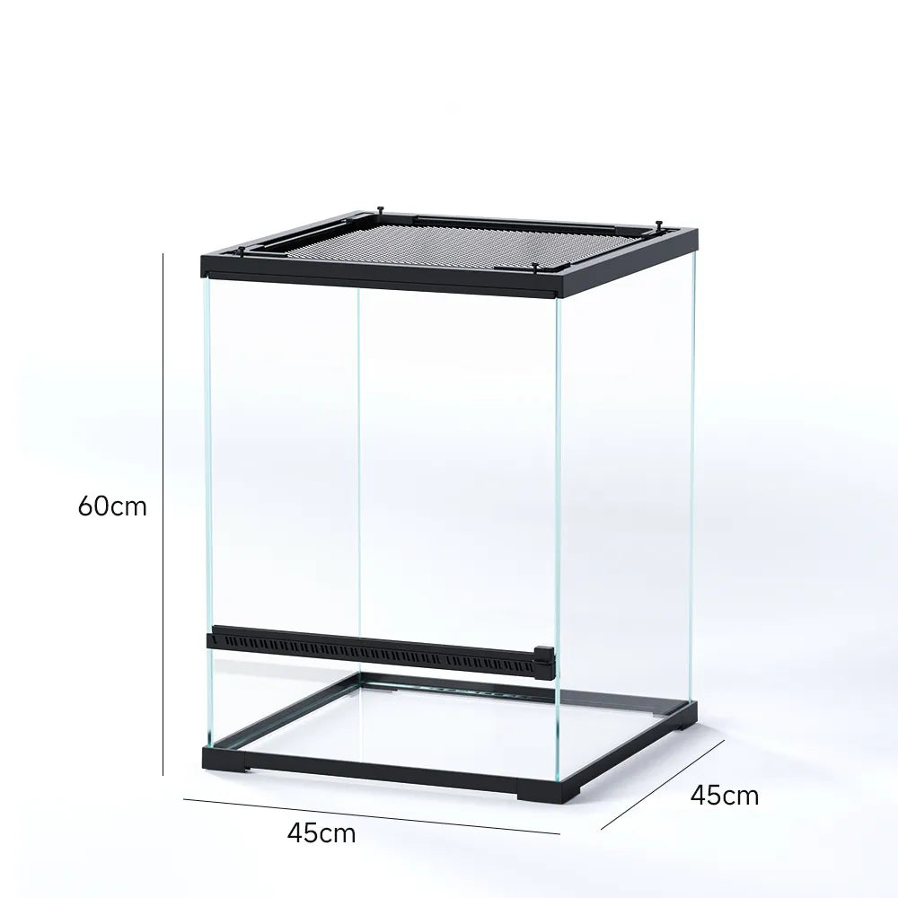 RTHabitat Front Opening Glass Reptile Enclosure Easy Access Terrarium Design