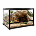 RTHabitat Premium ABS Frame Glass Reptile Enclosure – 76/106 Gallon Habitat with Sliding Glass Doors & Mesh Top for Lizards, Snakes & Exotic Pets