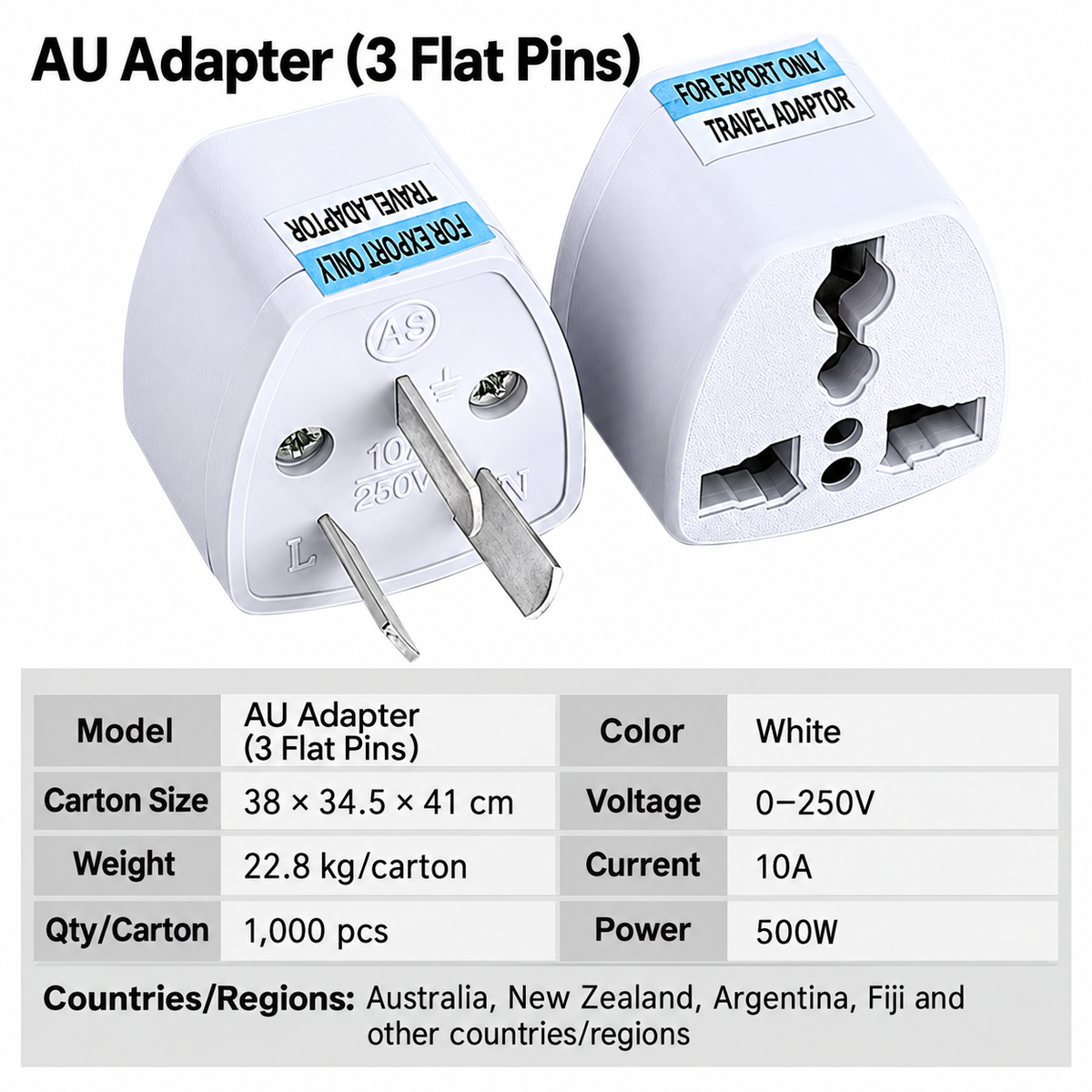 Universal Travel Adapter Multi-Standard Plug with Compact Design