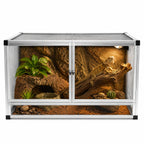 RTHabitat Premium Aluminum Mesh Reptile Enclosure – 45/66 Gallon Full Ventilation Habitat for Chameleons, Lizards, Snakes & Geckos