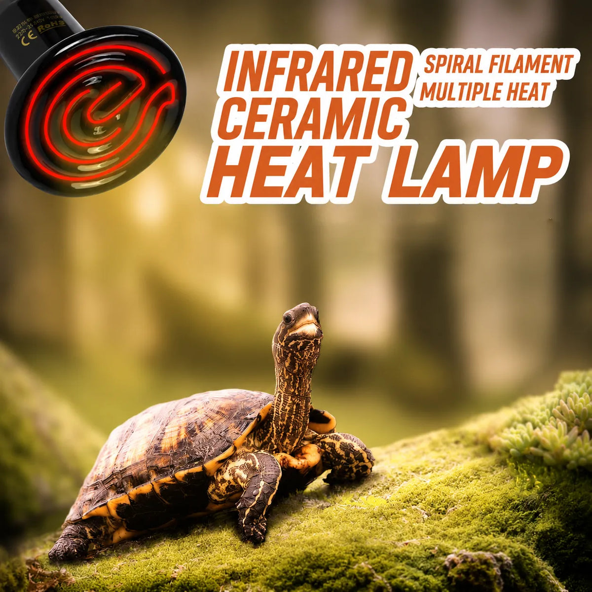 RTHabitat Ceramic Heat Emitter – Spiral Heating Element, Far-Infrared Heat