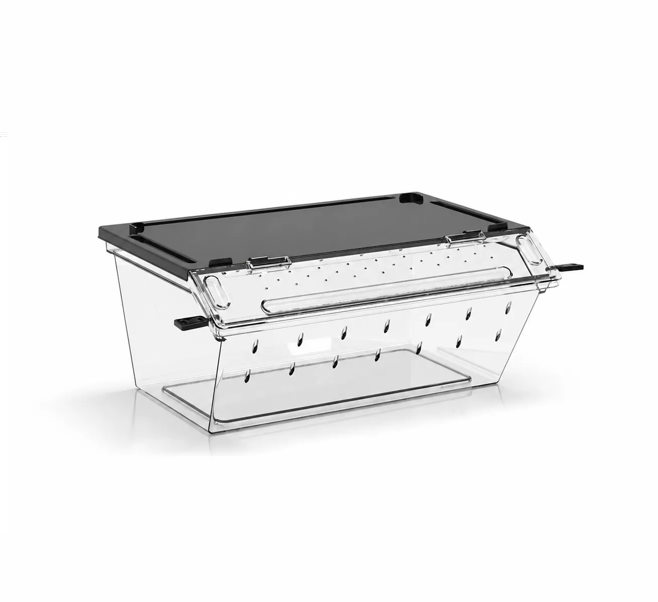 RTHabitat Clear Reptile Habitat Box – 3 Gallon Small Stackable Enclosure with Feeding Door for Geckos, Lizards, Insects & Small Exotic Pets