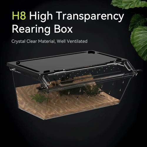 RTHabitat Clear Reptile Habitat Box – 3 Gallon Small Stackable Enclosure with Feeding Door for Geckos, Lizards, Insects & Small Exotic Pets