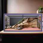 RTHabitat Premium Aluminum Frame Reptile Enclosure – 65/85/120 Gallon Habitat with Tempered Glass Doors & PVC Back Panel for Lizards, Snakes & Geckos