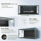 RTHabitat Premium Aluminum Frame Reptile Enclosure – 65/85/120 Gallon Habitat with Tempered Glass Doors & PVC Back Panel for Lizards, Snakes & Geckos