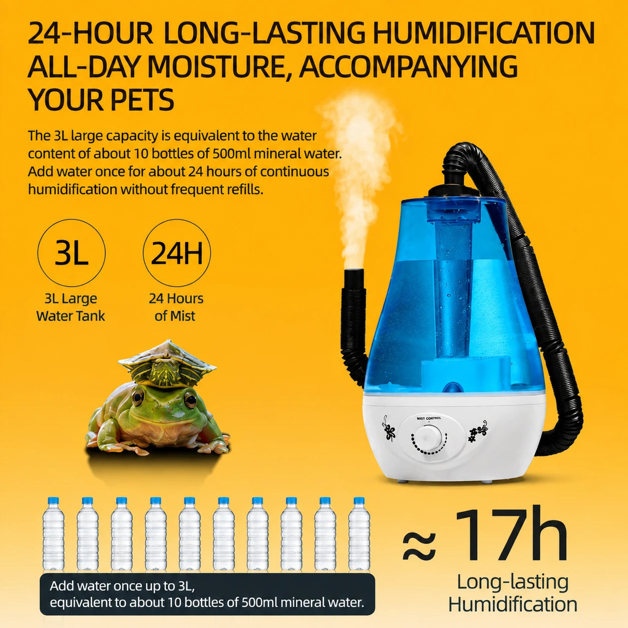 RTHabitat Reptile Humidifier – 3L Mist Generator with Adjustable Output