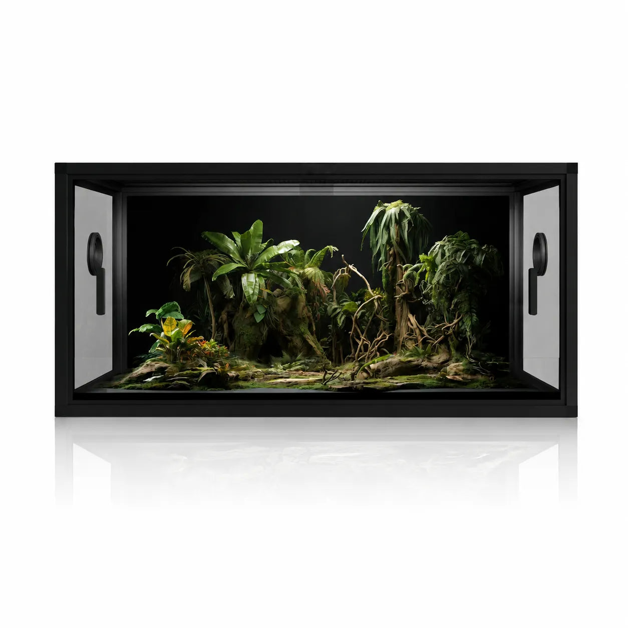 RTHabitat Premium Aluminum Frame Reptile Enclosure – 65/85/120 Gallon Habitat with Tempered Glass Doors & PVC Back Panel for Lizards, Snakes & Geckos