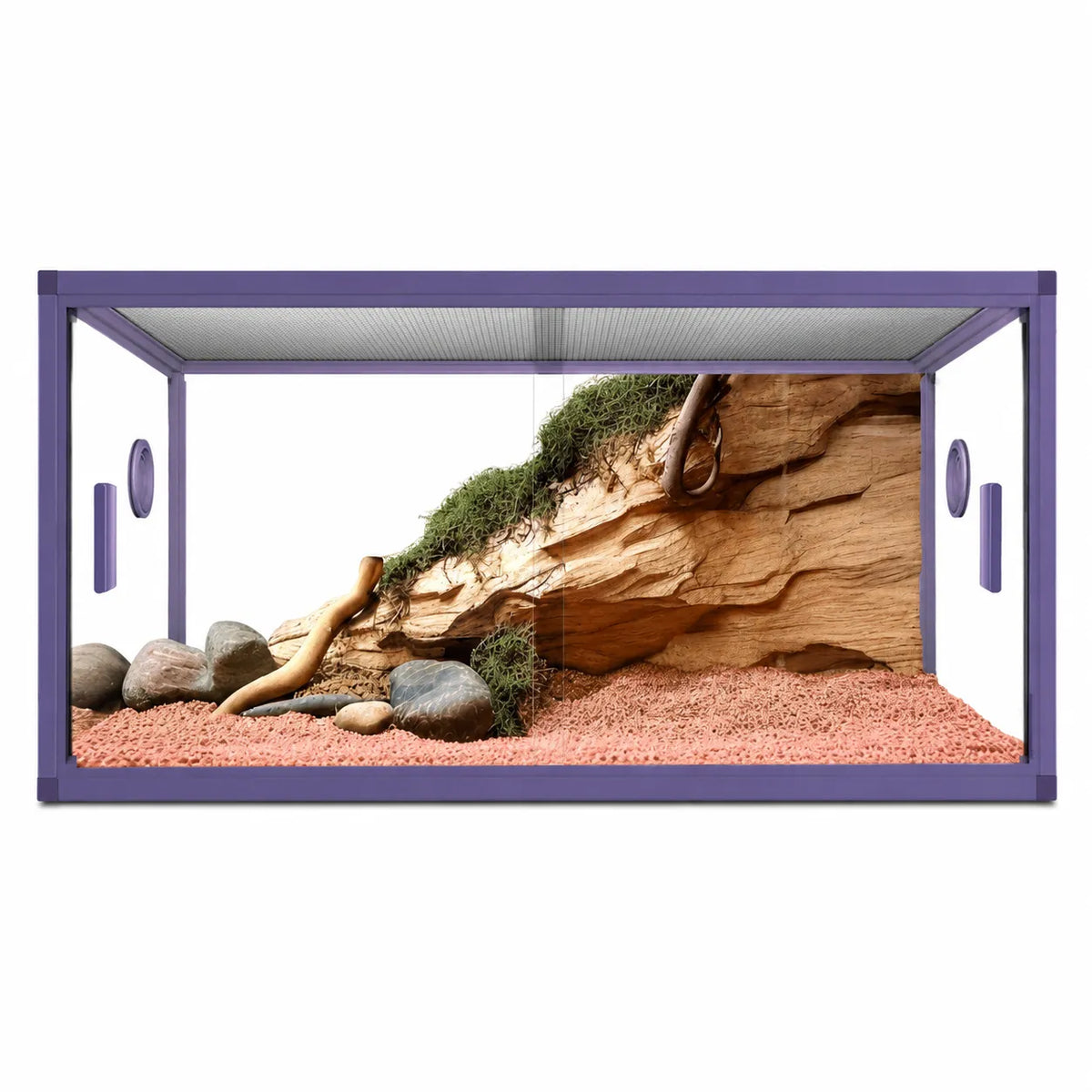 RTHabitat Premium Aluminum Frame Reptile Enclosure Tempered Glass Doors PVC Back Panel