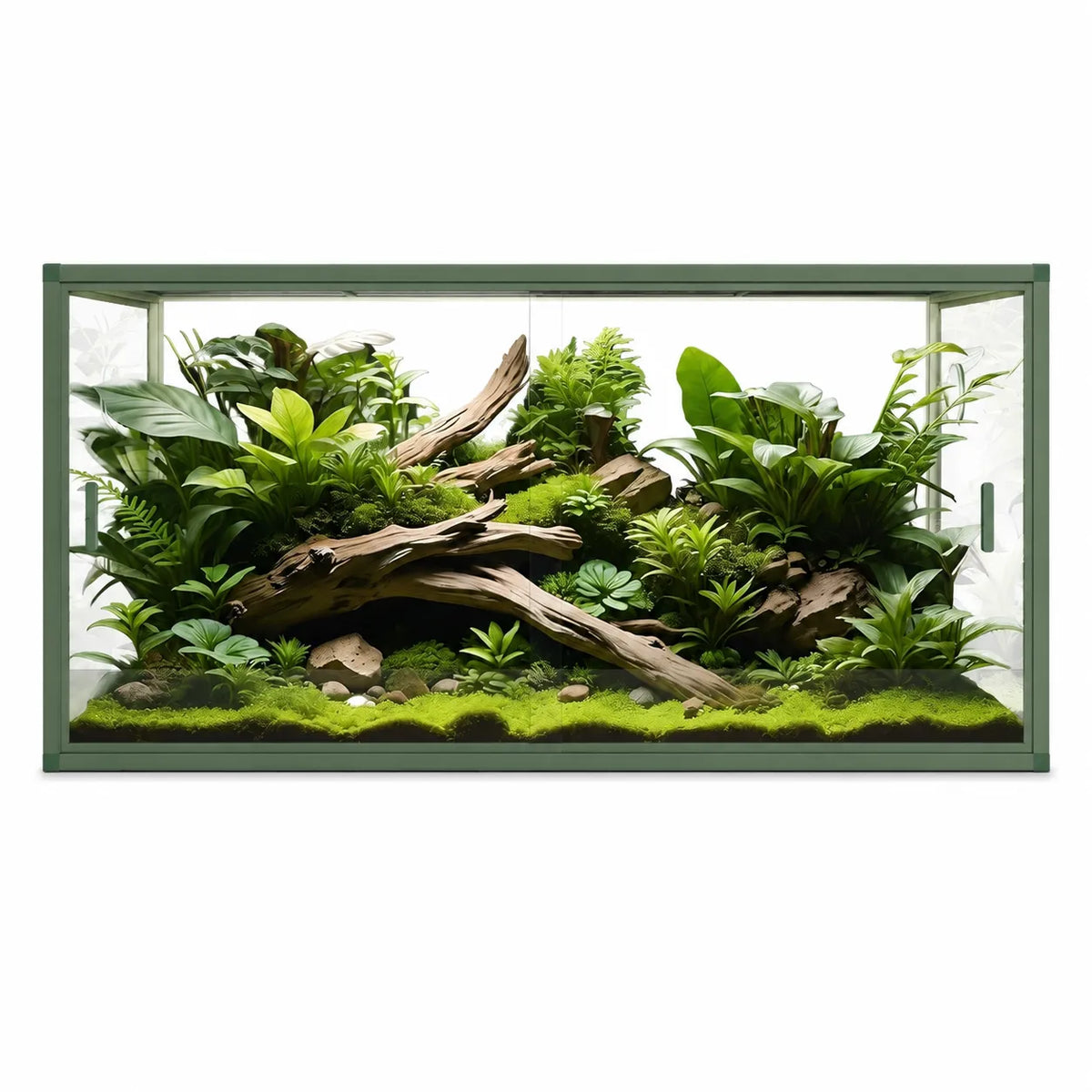 RTHabitat Premium Aluminum Frame Reptile Enclosure Tempered Glass Doors PVC Back Panel