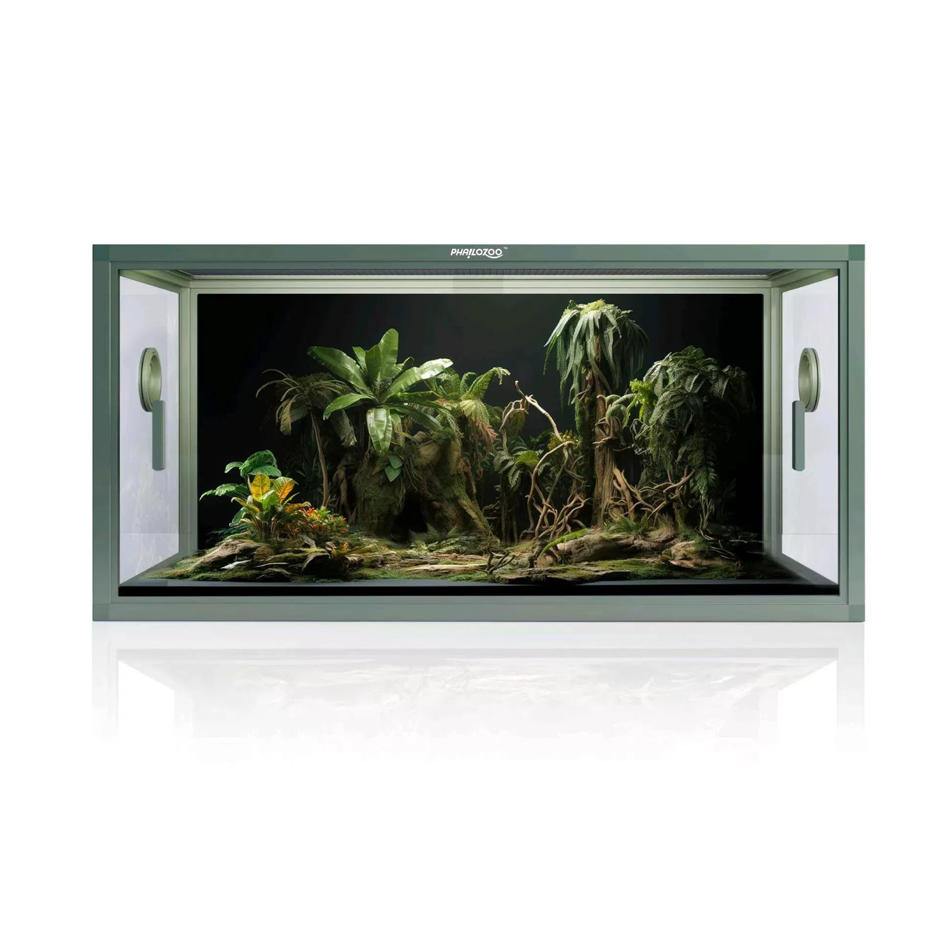 RTHabitat Premium Aluminum Frame Reptile Enclosure – 65/85/120 Gallon Habitat with Tempered Glass Doors & PVC Back Panel for Lizards, Snakes & Geckos